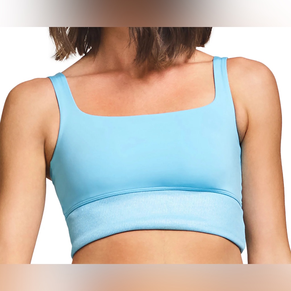 Nwt Eleven By Venus Williams Women's All That Shimmers Sports Bra - Ice Sky - L